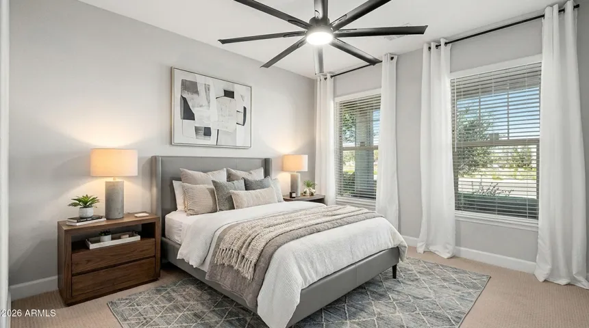 Main floor bedroom virtually staged.