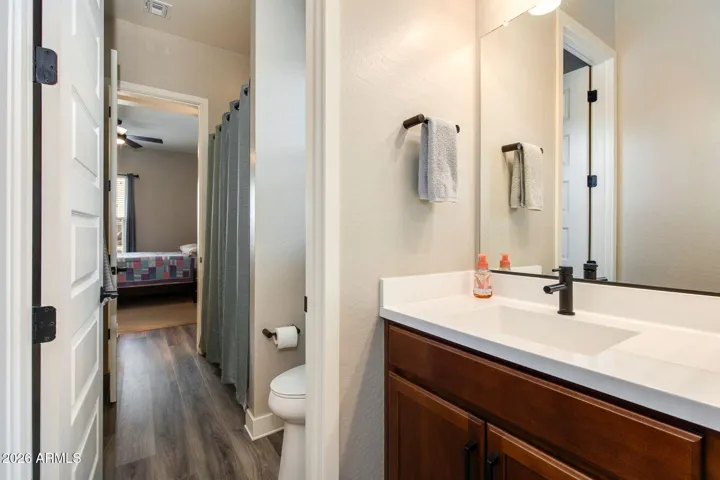 Jack and Jill Sink and entry to tub and toilet
