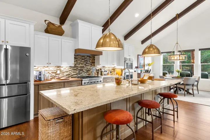 Expansive kitchen island.