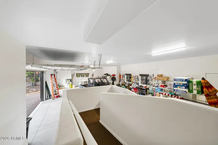 Stairs & ramp for garage access from house
