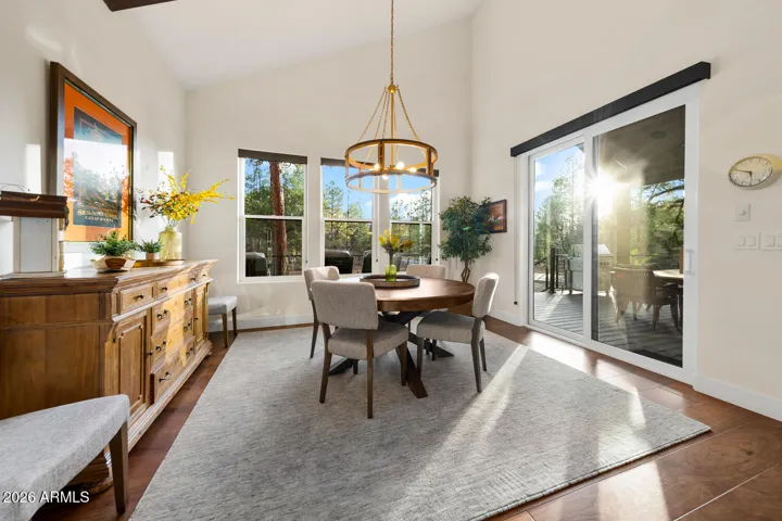 Dining room with separate exit to deck.