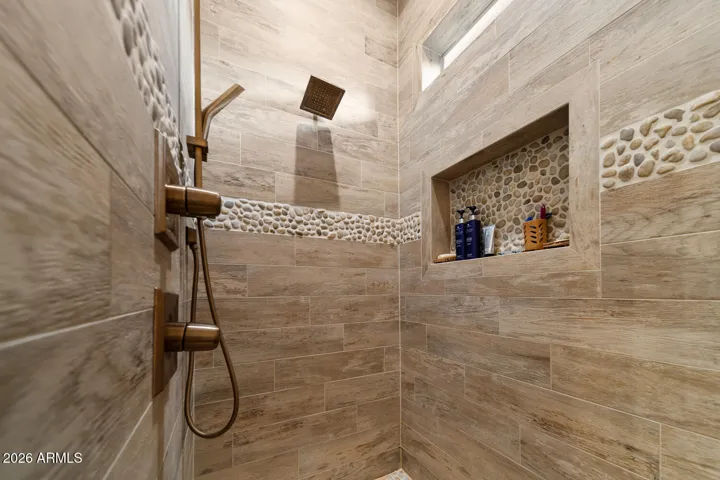 Tile, walk-in shower in master