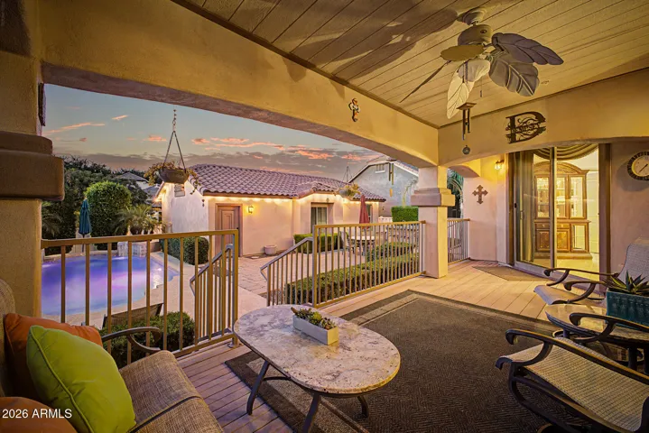 Inviting areas for relaxation and entertaining beneath the vast desert sky.