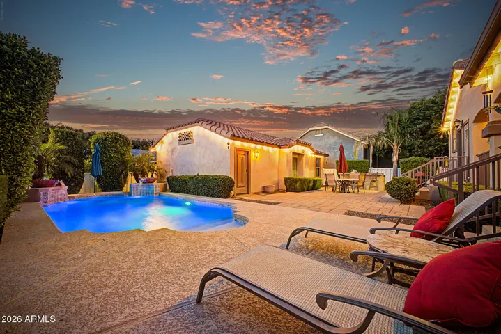 Inviting areas for relaxation and entertaining beneath the vast desert sky.