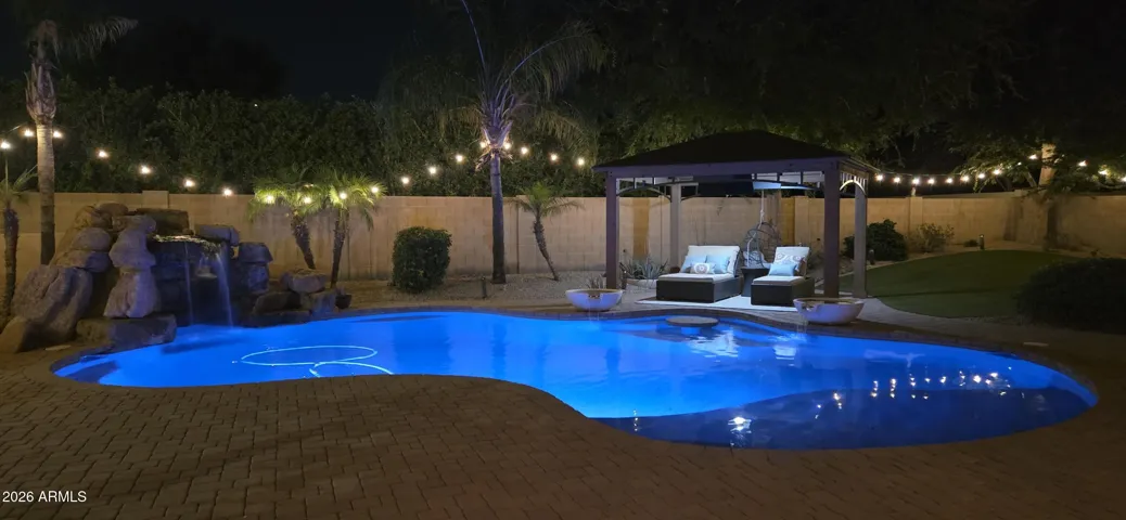 Extensive lighting for evening entertaining.