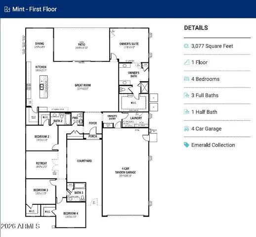 Base floorplan shown. Actual floorplan may vary based on architectural options not shown, when applicable.