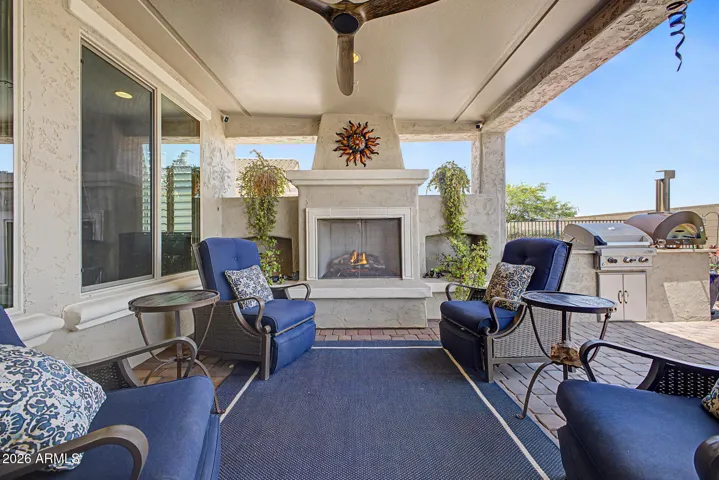 Gas Fireplace on the Patio