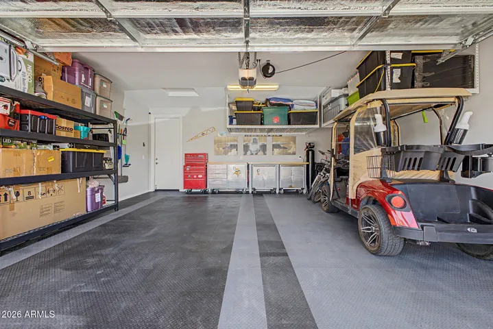 Rubber matting on garage floor