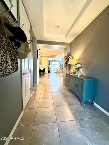 Welcoming, long foyer that creates a warm first impression