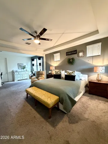 Spacious primary suite featuring a private sitting area