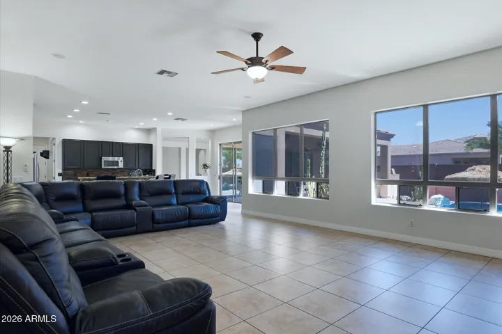 Family Room view to rear yard and pool