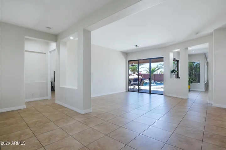 Formal view to Formal Living and Dining area