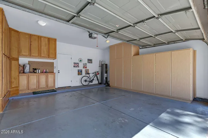 2-car garage w/storage and new hot water heater