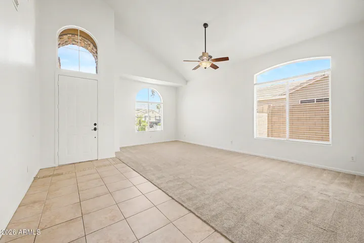 Front Room with vaulted ceilings.
