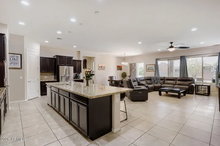 Open concept great room connects the kitchen, dining, and living spaces for easy everyday living and entertaining.