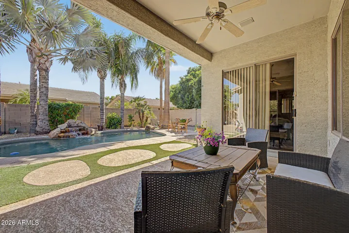 Backyard sitting area
