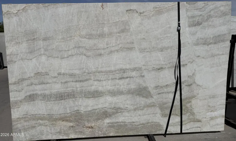 Book matched slabs going to be installed with kitchen waterfall island