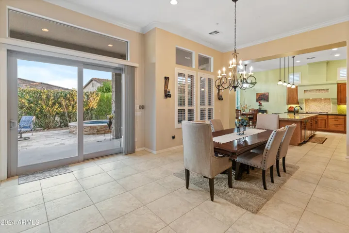 Dining room with view of patio