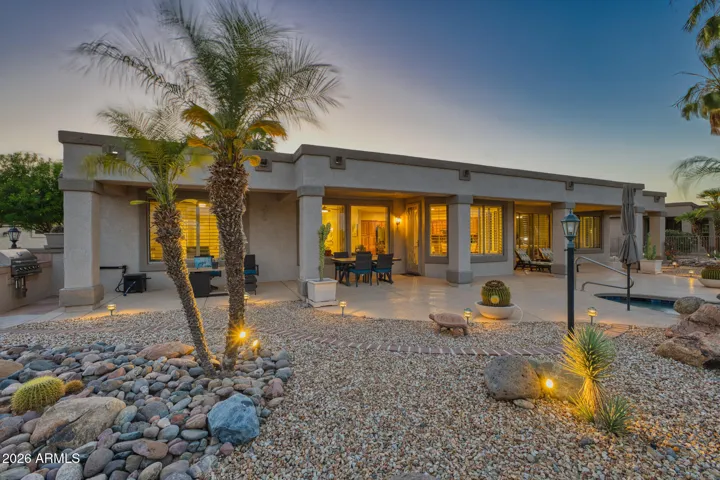 Lighting, designer landscape make this one of the most beautiful settings in the community