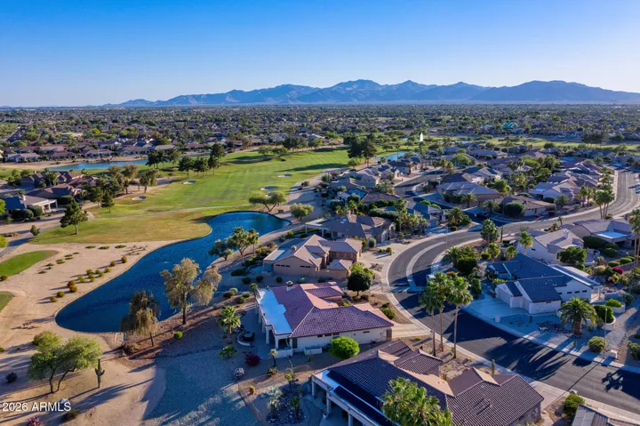 Looking to the south, you can see the lake and mountain views.