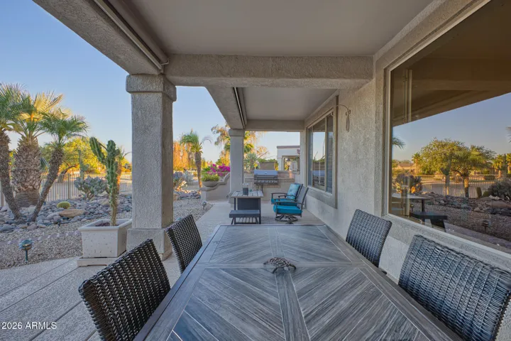 The patio has so much room for entertaining, dining or just relaxing and enjoying the sunrise.