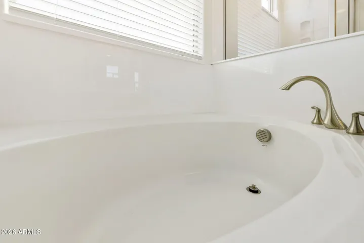 OWNER'S BATH HAS DUAL VANITIES, HIS AND HER CLOSETS, SEPARATE TUB AND SHOWER AND LOTS OF STORAGE!