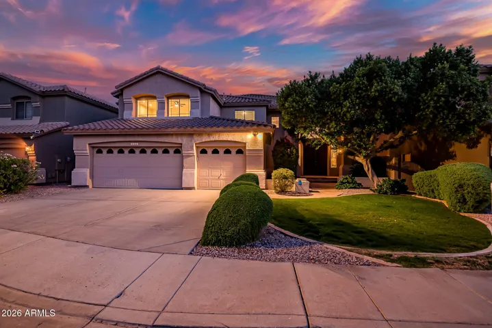 Unforgettable evening curb appeal. North/South exposure