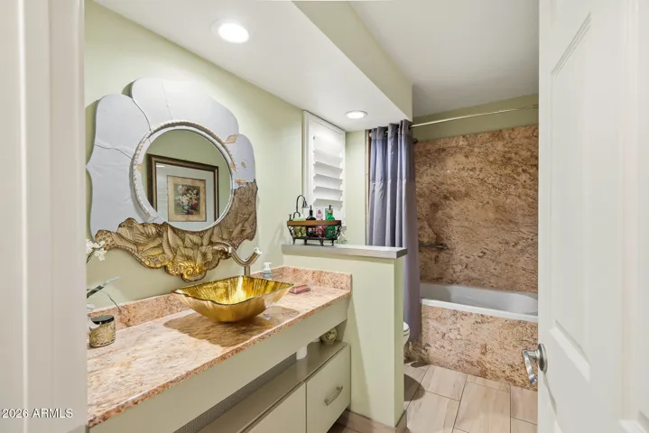 All I can say is WOW! One of a kind guest bath