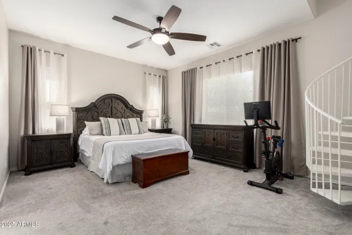Primary suite with private access to den/office