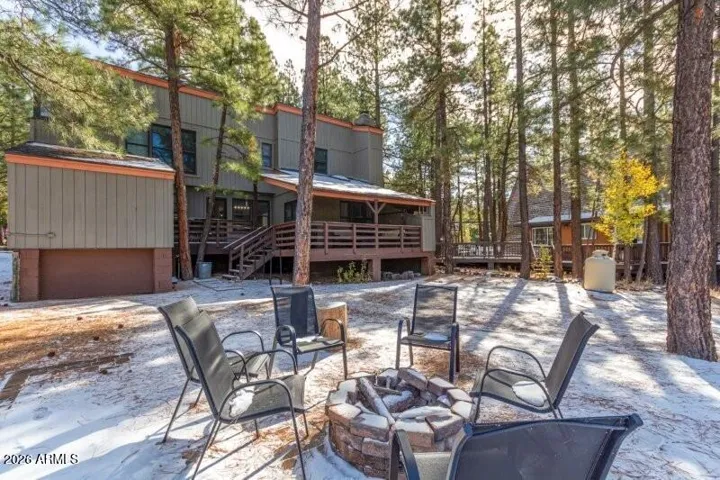 Rear fire pit.