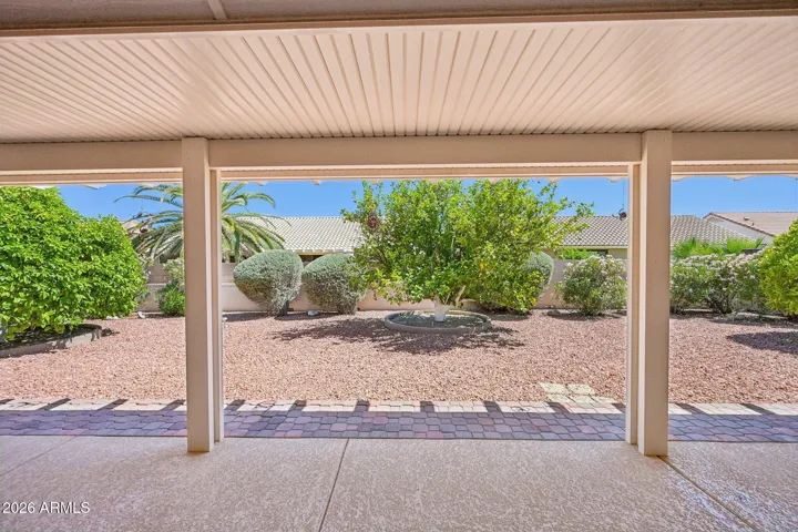The spacious covered patio