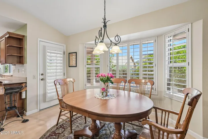 The dining area