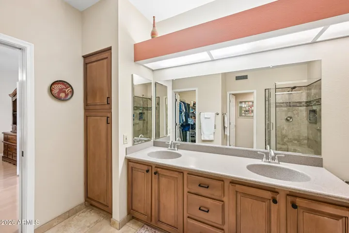 The master bathroom