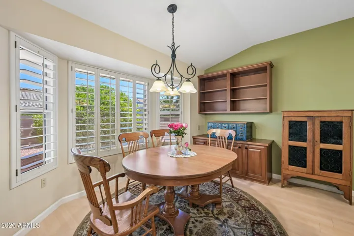 The dining area