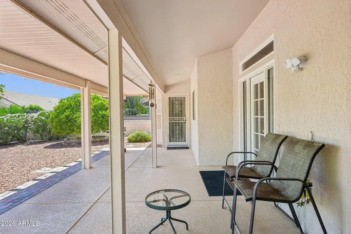 The spacious covered patio