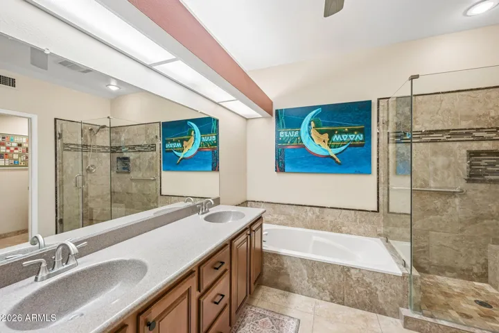 The master bathroom