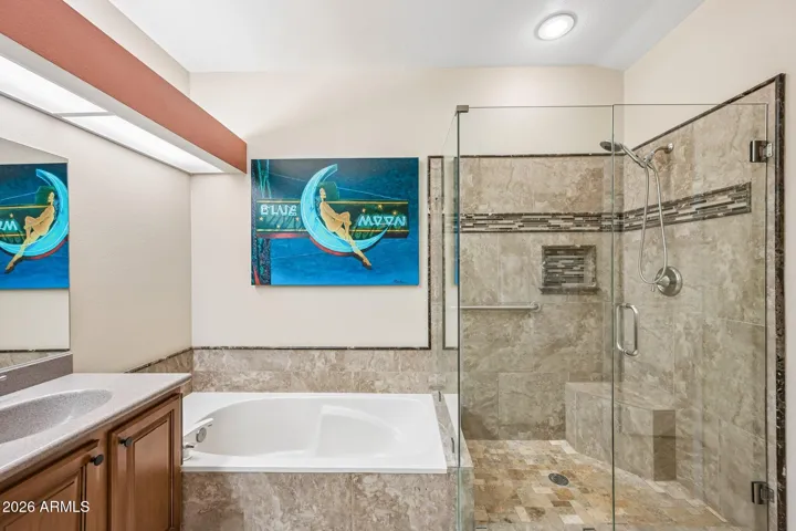 The master bathroom