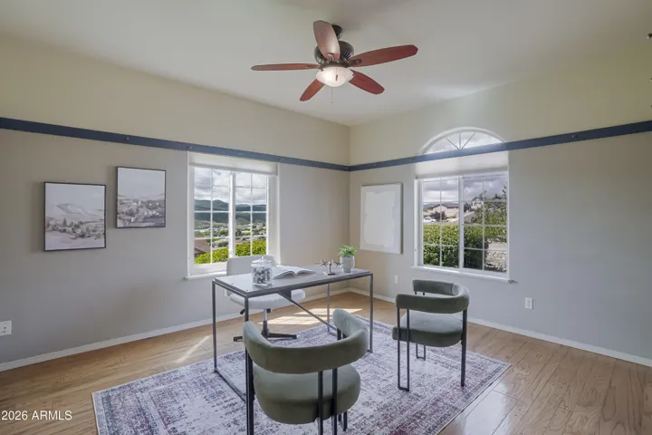 2nd bedroom set up as an office @ front of home