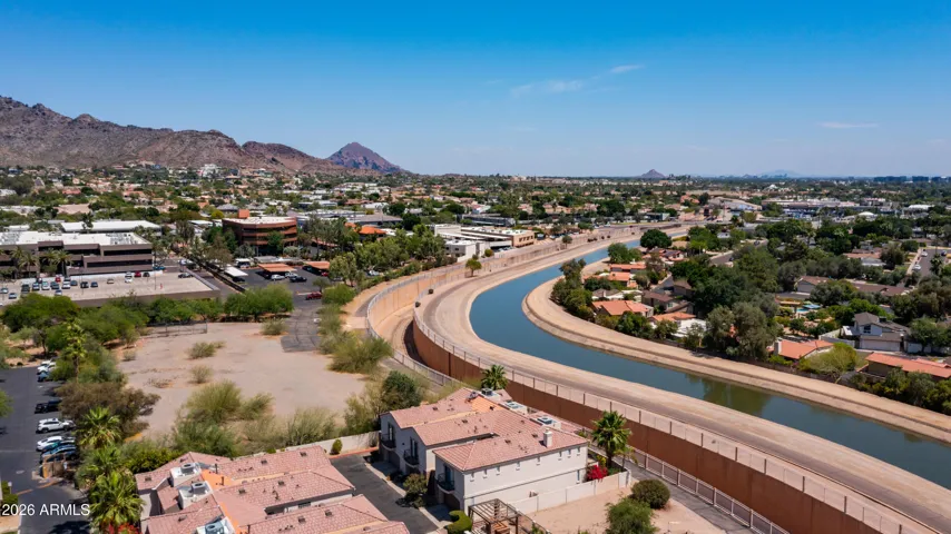 Backs to the canal with biking and walking trails