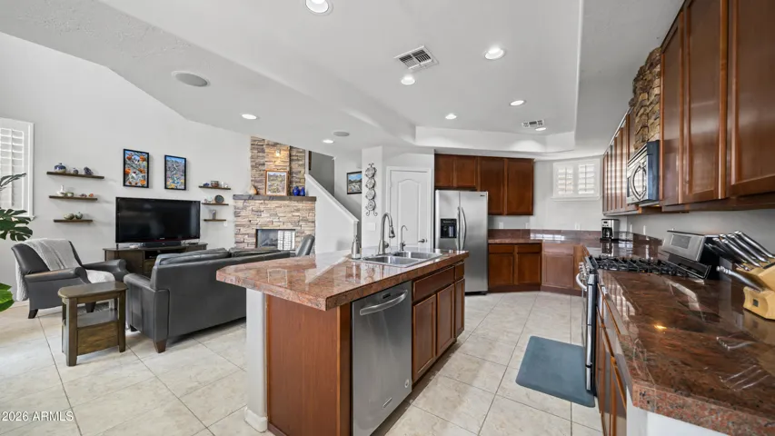 Kitchen open to great room