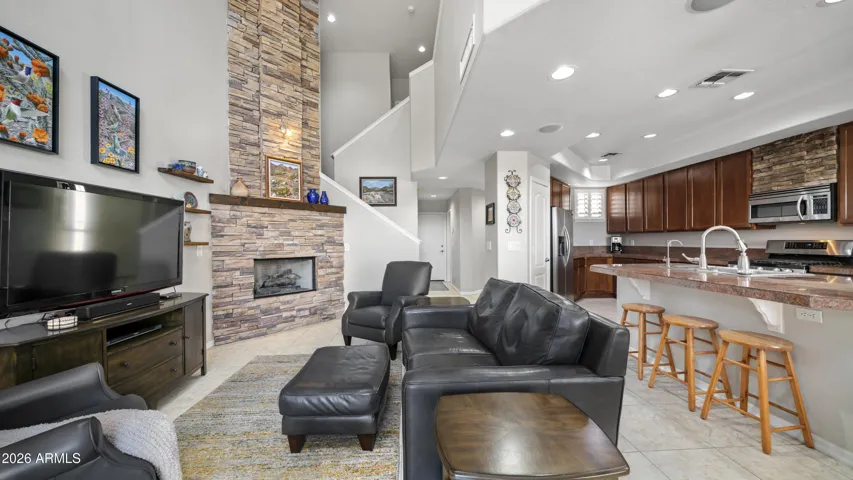 Great room with the high ceilings