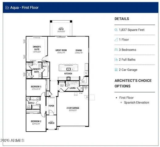 Base floorplan shown. Actual floorplan may vary based on architectural options not shown, when applicable.