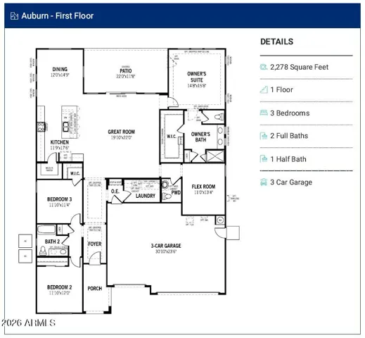 Base floorplan shown. Actual floorplan may vary based on architectural options not shown, when applicable.