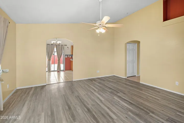 Looking into the kitchen from front room.