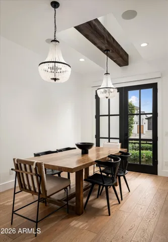 Dining Room with French Doors to Front Patio
