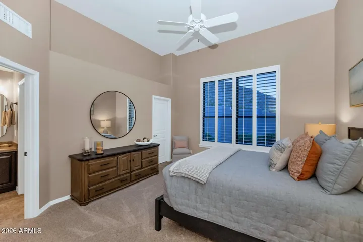 Shares a "jack & jill" style bathroom with Bedroom 4 and has a walk-in closet.