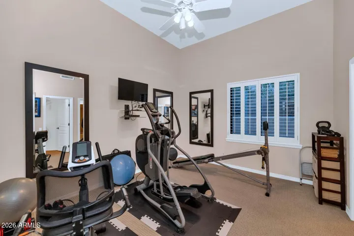 Currently used as a home gym. Bedroom 4 shares a "jack & jill" style bathroom & has a walk-in closet.