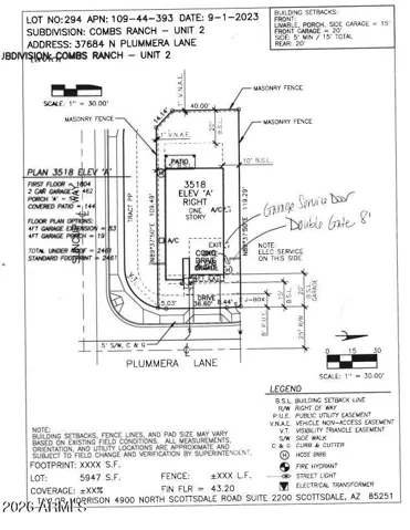 37684 N Plummera Lane Preliminary Plot Plan