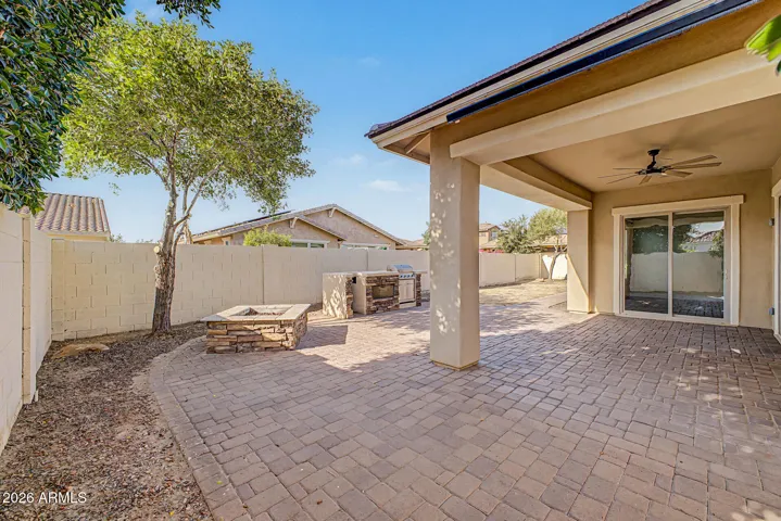 Entertainer’s Backyard with fire pit