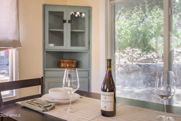 Enjoy peace and quiet with every meal while looking out at your very own custom stone vineyard!